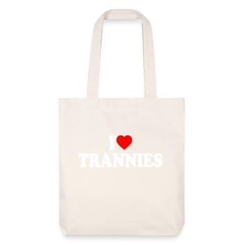 I love trannies - Stanley/Stella recycelter Heavyweight Stoffbeutel - Naturweiß - Vorne
