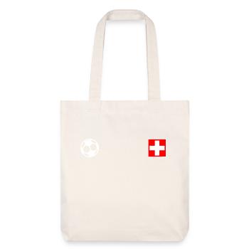 Schweiz - Stanley/Stella recycelter Heavyweight Stoffbeutel - Naturweiß - Vorne
