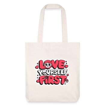 love yourself first Galentine’s Day 2026 - Tote bag épais recyclé Stanley/Stella - blanc cassé - Devant