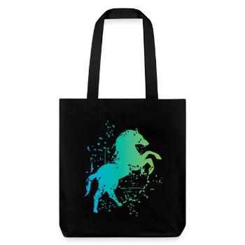Pferd Illustration Explosion Kunst Symbol icon - Stanley/Stella recycelter Heavyweight Stoffbeutel - Schwarz - Vorne