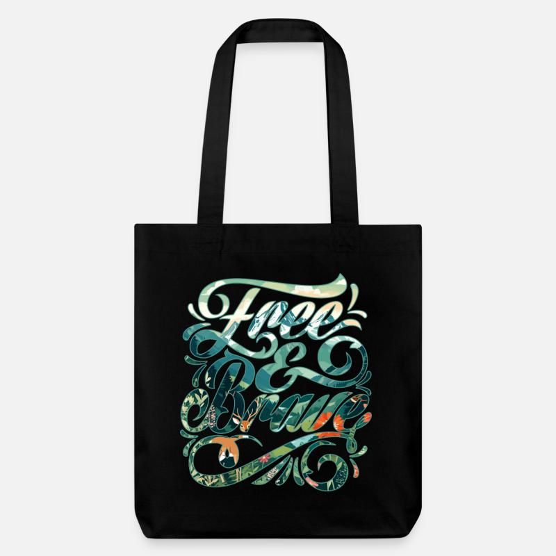Libre et courageux 🍀 - Tote bag épais recyclé Stanley/Stella - noir