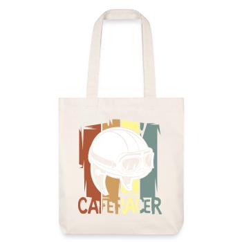 Conception de casque Cafe Racer - Style motard vintage - Tote bag épais recyclé Stanley/Stella - blanc cassé - Devant
