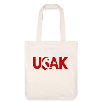 Usak Türkei Flagge - Stanley/Stella recycelter Heavyweight Stoffbeutel - Naturweiß - Vorne