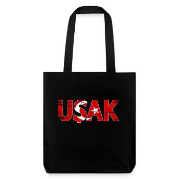 Usak Türkei Flagge used - Stanley/Stella recycelter Heavyweight Stoffbeutel - Schwarz - Vorne