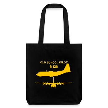 Pilote à l’ancienne C-130 - Tote bag épais recyclé Stanley/Stella - noir - Devant