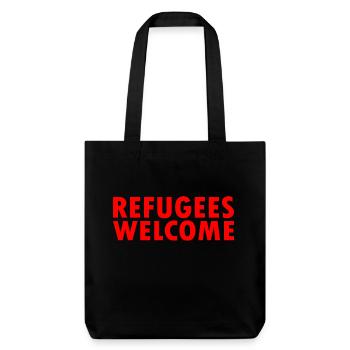 refugees welcome - Stanley/Stella recycelter Heavyweight Stoffbeutel - Schwarz - Vorne