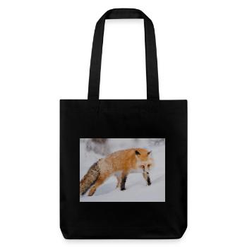 Fox in the Snow Watercolor - Stanley/Stella Heavyweight Recycled Tote Bag - black - Front