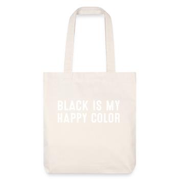 Le noir est ma couleur heureuse - Tote bag épais recyclé Stanley/Stella - blanc cassé - Devant