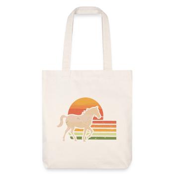 Vintage Pferd Sonnenuntergang Design - Stanley/Stella recycelter Heavyweight Stoffbeutel - Naturweiß - Vorne