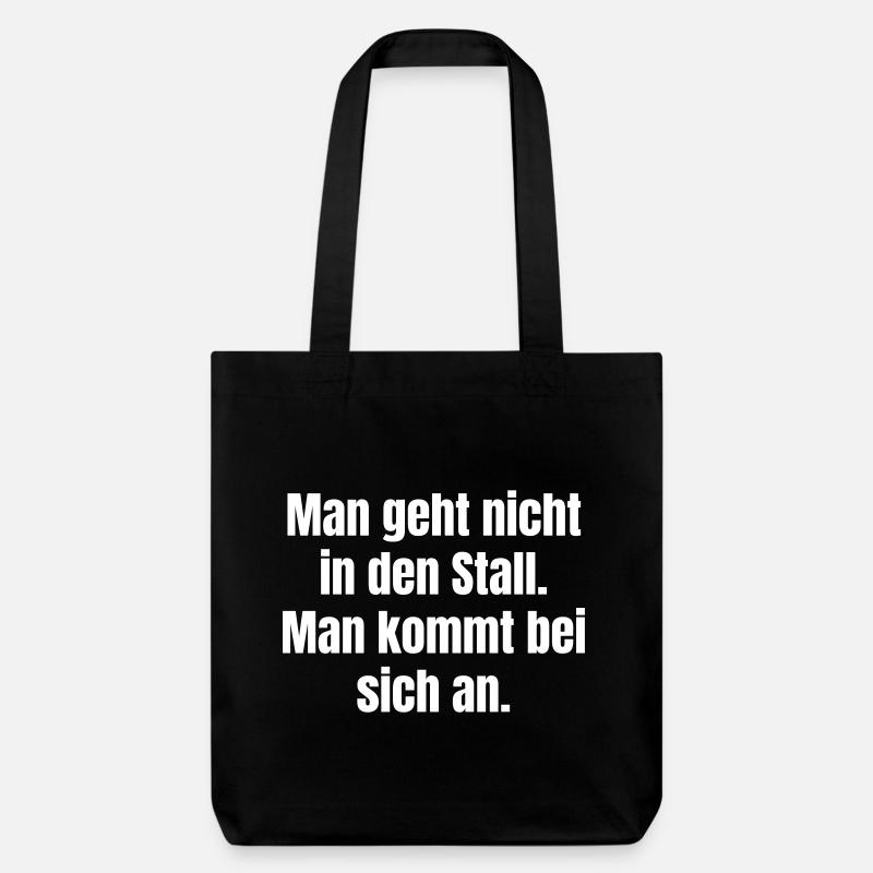 Selbstfindung Spruch Großdruck - Stanley/Stella recycelter Heavyweight Stoffbeutel - Schwarz