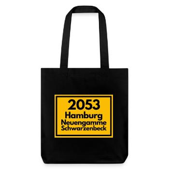 ALTE POSTLEITZAHL PLZ 2053 HAMBURG NEUENGAMME ELBE - Stanley/Stella recycelter Heavyweight Stoffbeutel - Schwarz - Vorne