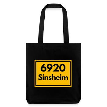 ALTE POSTLEITZAHL PLZ RETRO 6920 SINSHEIM HEIMAT - Stanley/Stella recycelter Heavyweight Stoffbeutel - Schwarz - Vorne