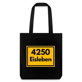 ALTE POSTLEITZAHL PLZ 3220 EISLEBEN HEIMATSTOLZ  - Stanley/Stella recycelter Heavyweight Stoffbeutel - Schwarz - Vorne