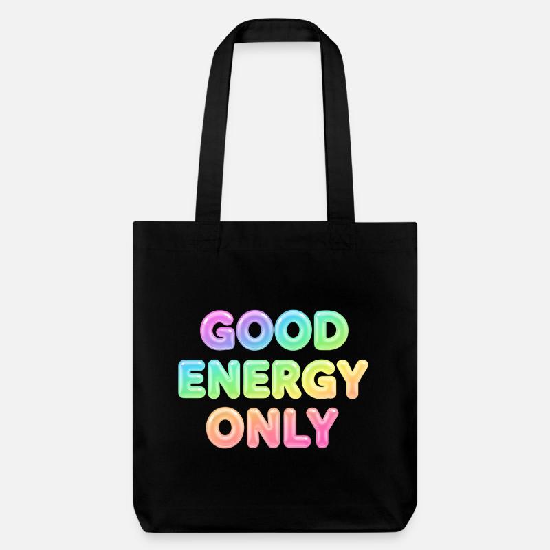 Good Energy Only – Positive Statement Typografie - Stanley/Stella recycelter Heavyweight Stoffbeutel - Schwarz