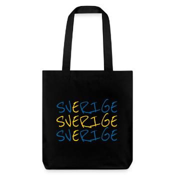 Sverige Lettering Flag Sweden Design - Stanley/Stella Heavyweight Recycled Tote Bag - black - Front