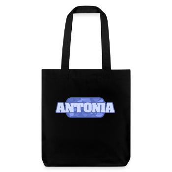 Name Antonia - Stanley/Stella recycelter Heavyweight Stoffbeutel - Schwarz - Vorne