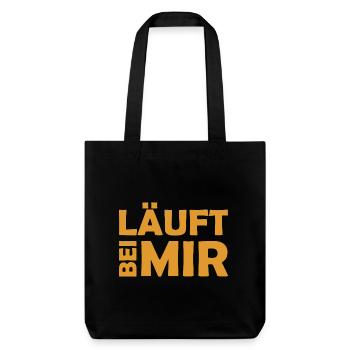 Läuft bei mir - Cooler Spruch - Laufen - Stanley/Stella recycelter Heavyweight Stoffbeutel - Schwarz - Vorne