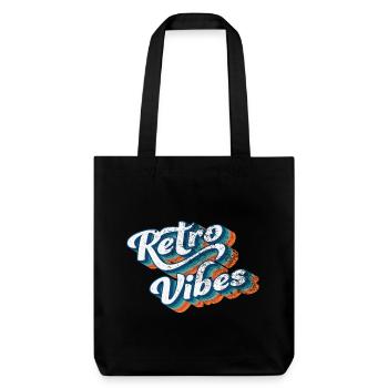 Retro Vibes: Elegant Vintage Font Art - Stanley/Stella Heavyweight Recycled Tote Bag - black - Front
