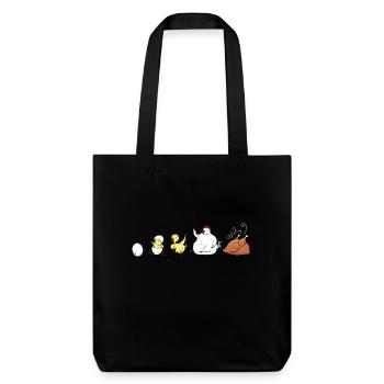 Evolution Of Chicken - Stanley/Stella recycelter Heavyweight Stoffbeutel - Schwarz - Vorne