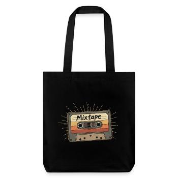 Retro Mixtape Cassette - Stanley/Stella Heavyweight Recycled Tote Bag - black - Front