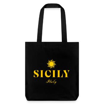 Sizilien Italien Sonne - Stanley/Stella recycelter Heavyweight Stoffbeutel - Schwarz - Vorne