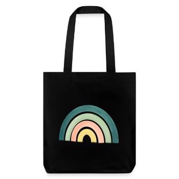 Regenbogen - Stanley/Stella recycelter Heavyweight Stoffbeutel - Schwarz - Vorne