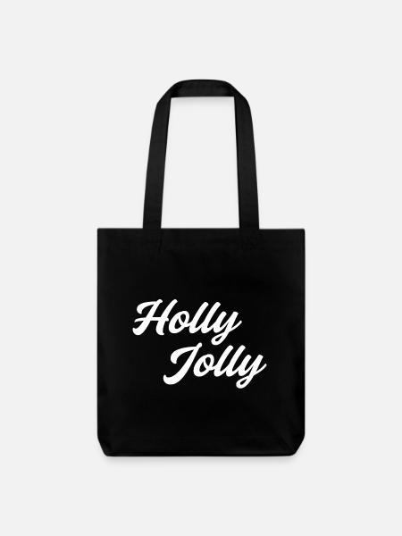 Holly Jolly Schriftzug - Stanley/Stella recycelter Heavyweight Stoffbeutel - Schwarz