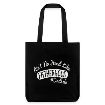 Vater Spruch DadLife Fatherhood - Stanley/Stella recycelter Heavyweight Stoffbeutel - Schwarz - Vorne