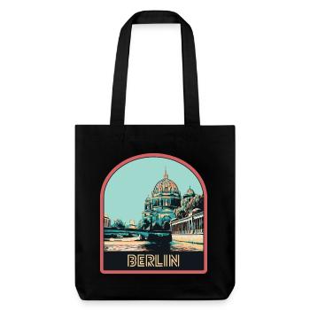 Illustration Centre Historique de Berlin - Tote bag épais recyclé Stanley/Stella - noir - Devant