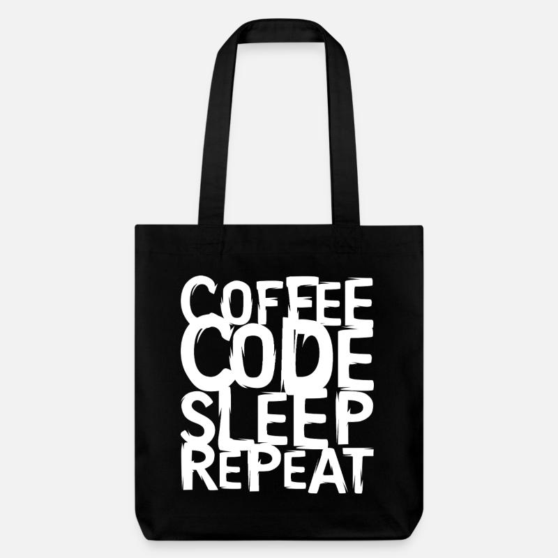 coffee code Programmeur - Informatique Travail Logo - Tote bag épais recyclé Stanley/Stella - noir