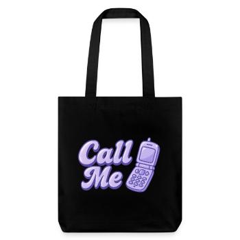 Call me - Stanley/Stella recycelter Heavyweight Stoffbeutel - Schwarz - Vorne
