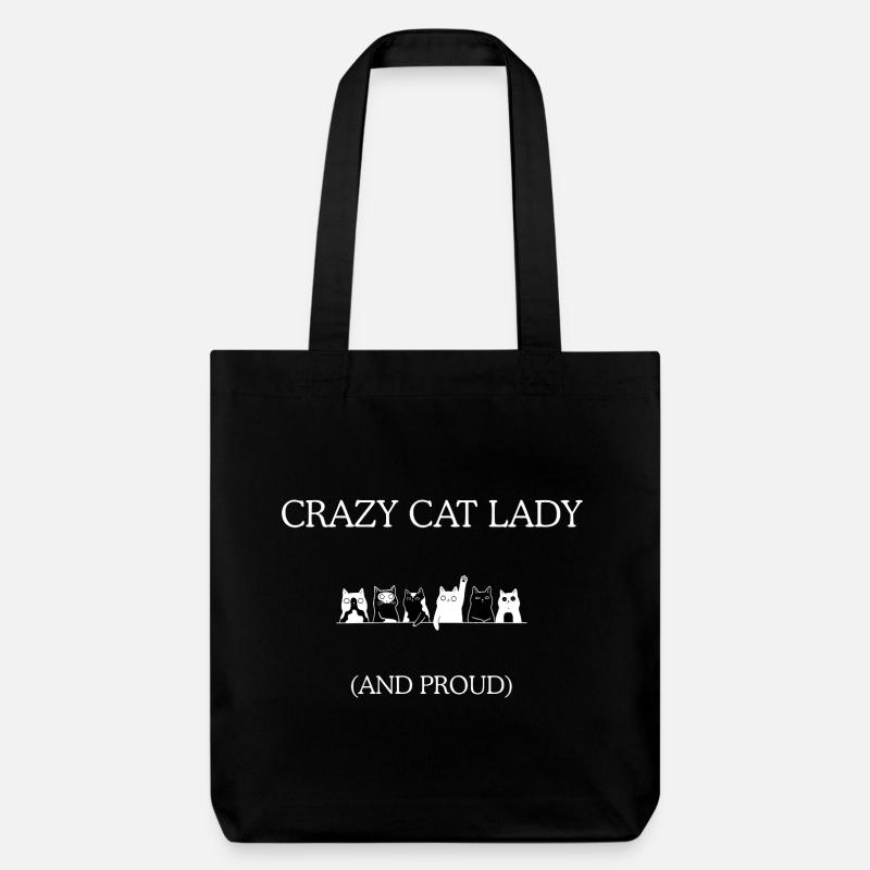 Crazy Cat Lady And Pride - Stanley/Stella Heavyweight Recycled Tote Bag - black