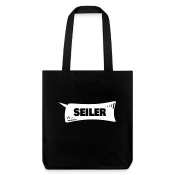Seiler als Sprechblase - Stanley/Stella recycelter Heavyweight Stoffbeutel - Schwarz - Vorne
