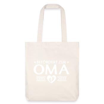 Promue grand-mère 2027 - Annonce de la grossesse - Tote bag épais recyclé Stanley/Stella - blanc cassé - Devant