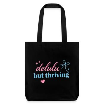 Delhu Thriving Script Logo - Stanley/Stella recycelter Heavyweight Stoffbeutel - Schwarz - Vorne