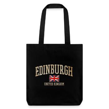 Edinburgh Vintage Union Flag - Stanley/Stella recycelter Heavyweight Stoffbeutel - Schwarz - Vorne