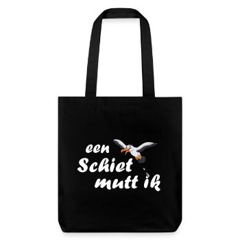 een Schiet mutt ik - plattdeutsch Spruch - Stanley/Stella recycelter Heavyweight Stoffbeutel - Schwarz - Vorne