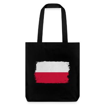 Polnische Flagge Pinselstil - Stanley/Stella recycelter Heavyweight Stoffbeutel - Schwarz - Vorne