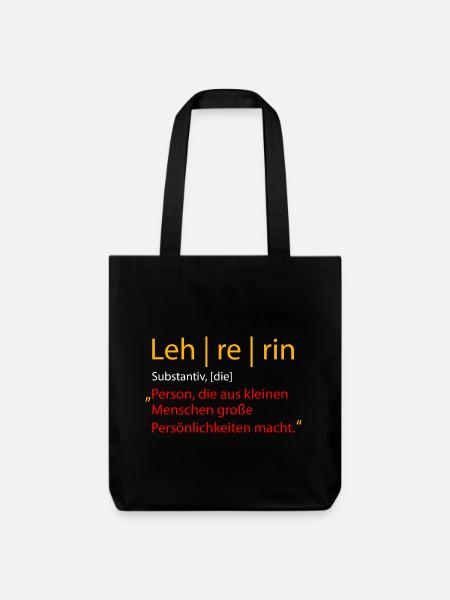 Lehrerin - Stanley/Stella recycelter Heavyweight Stoffbeutel - Schwarz