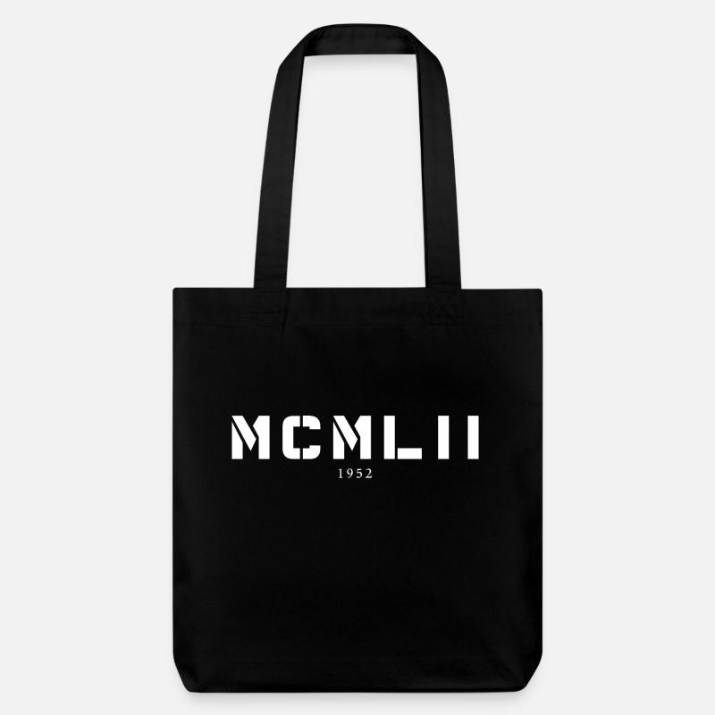 Chiffre romain année de naissance Fabriqué en 1952 - Tote bag épais recyclé Stanley/Stella - noir
