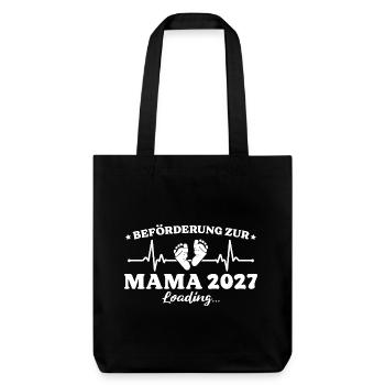 Beförderung zur Mama 2027 Loading Geschenk - Stanley/Stella recycelter Heavyweight Stoffbeutel - Schwarz - Vorne