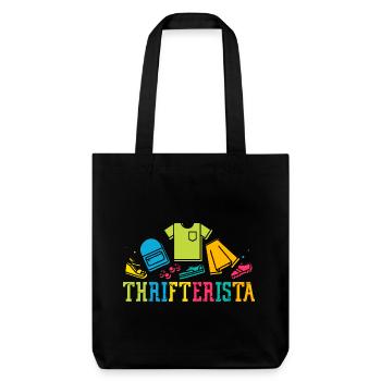 Thrift Shopper Thrifterista Thrift Store - Stanley/Stella Heavyweight Recycled Tote Bag - black - Front