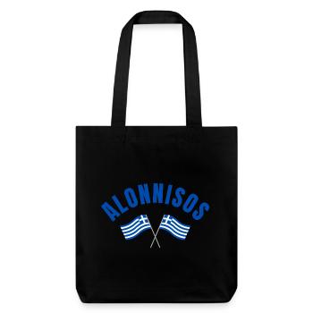 Alonnisos Crossed Greek Flags  - Stanley/Stella Heavyweight Recycled Tote Bag - black - Front