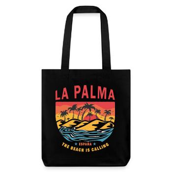 La Palma Strand Palmen Design - Stanley/Stella recycelter Heavyweight Stoffbeutel - Schwarz - Vorne