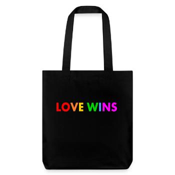 Love wins - Stanley/Stella recycelter Heavyweight Stoffbeutel - Schwarz - Vorne