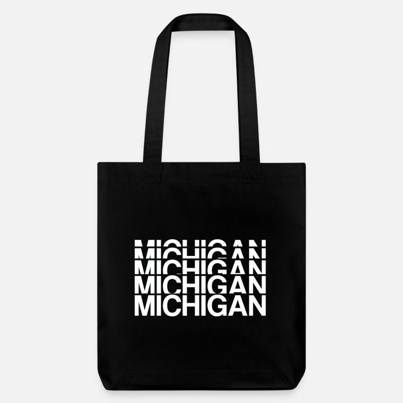 Michigan Raster Blockdesign - Stanley/Stella recycelter Heavyweight Stoffbeutel - Schwarz