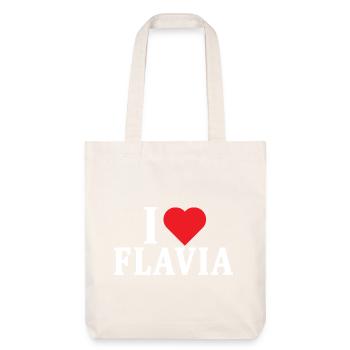 t-shirt J’adore Flavia idée cadeau t-shirt - Tote bag épais recyclé Stanley/Stella - blanc cassé - Devant