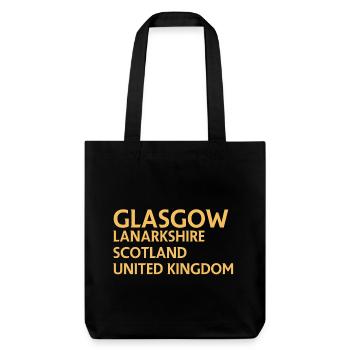 Glasgow – Scotland Textdesign - Tote bag épais recyclé Stanley/Stella - noir - Devant