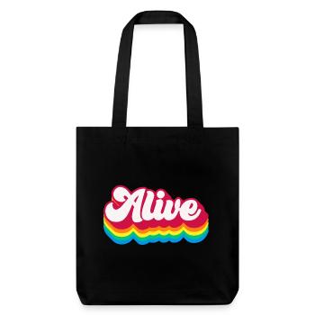 Alive - Retro Rainbow 70s - Stanley/Stella Heavyweight Recycled Tote Bag - black - Front