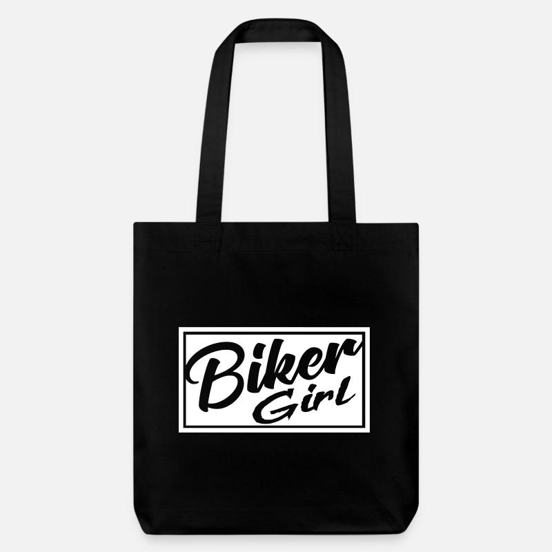 Biker girl rock motorrad biker patch kutte bikes - Stanley/Stella recycelter Heavyweight Stoffbeutel - Schwarz